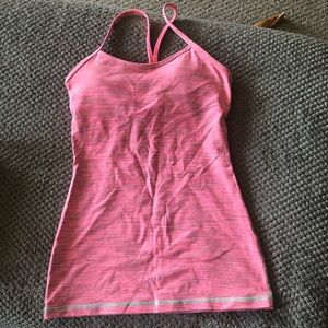 Hot pink Power Y tank Lululemon